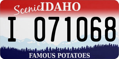 ID license plate I071068