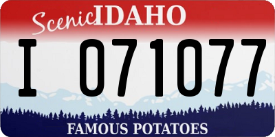 ID license plate I071077