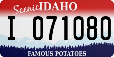 ID license plate I071080
