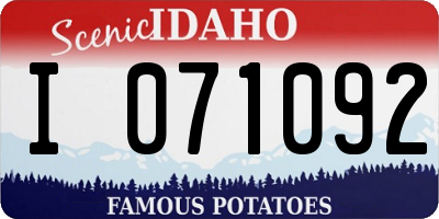 ID license plate I071092