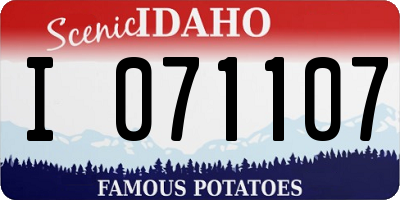ID license plate I071107