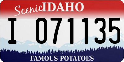 ID license plate I071135