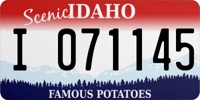 ID license plate I071145