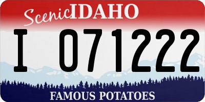 ID license plate I071222