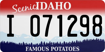 ID license plate I071298
