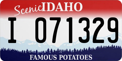 ID license plate I071329