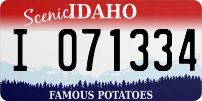 ID license plate I071334