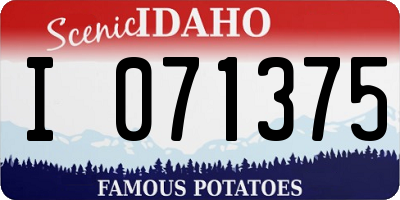 ID license plate I071375