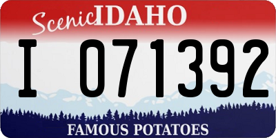 ID license plate I071392