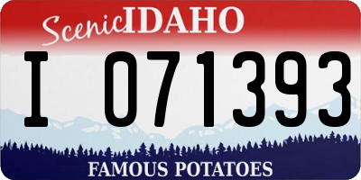 ID license plate I071393