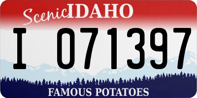 ID license plate I071397