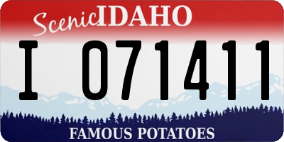 ID license plate I071411