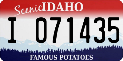 ID license plate I071435