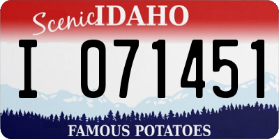ID license plate I071451