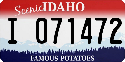 ID license plate I071472