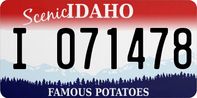 ID license plate I071478