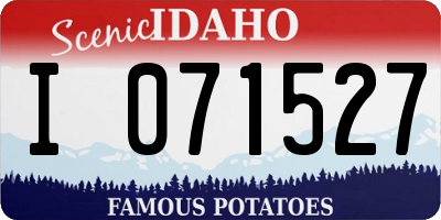 ID license plate I071527