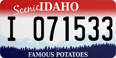 ID license plate I071533