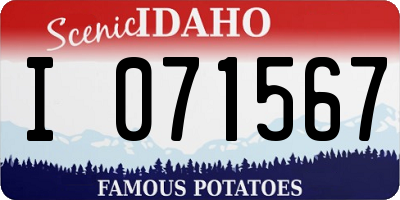 ID license plate I071567