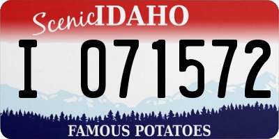 ID license plate I071572