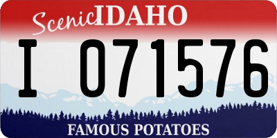 ID license plate I071576