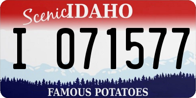 ID license plate I071577