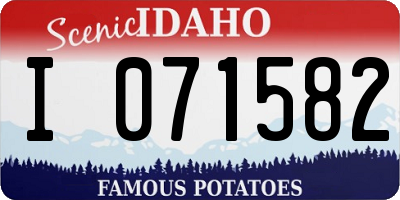 ID license plate I071582
