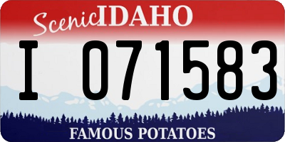 ID license plate I071583