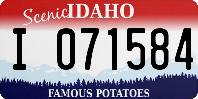 ID license plate I071584