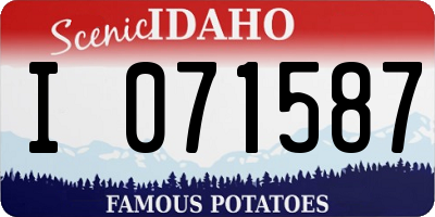 ID license plate I071587