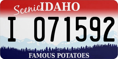 ID license plate I071592