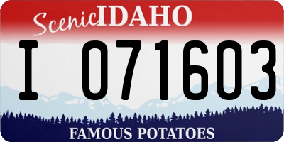 ID license plate I071603