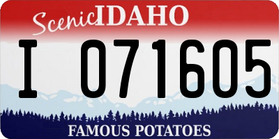 ID license plate I071605