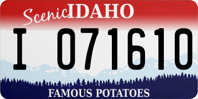 ID license plate I071610