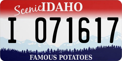 ID license plate I071617