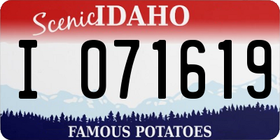 ID license plate I071619