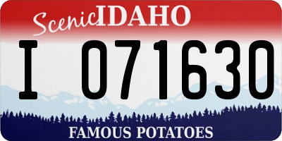 ID license plate I071630