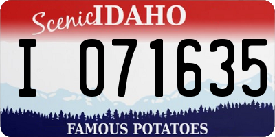 ID license plate I071635