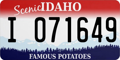 ID license plate I071649