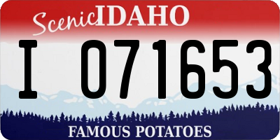 ID license plate I071653