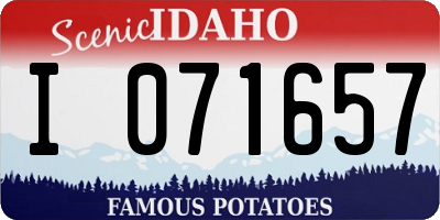 ID license plate I071657