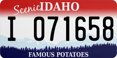 ID license plate I071658