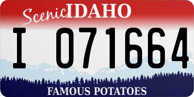 ID license plate I071664