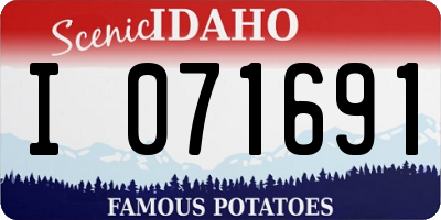 ID license plate I071691