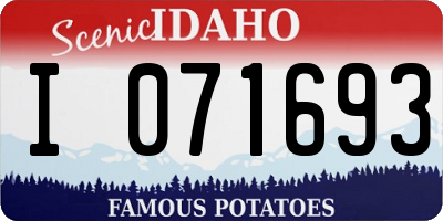 ID license plate I071693