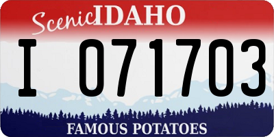 ID license plate I071703