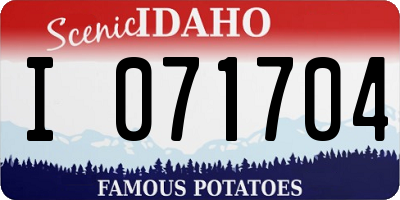 ID license plate I071704