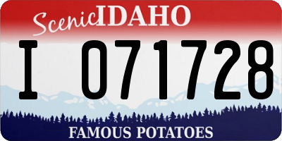 ID license plate I071728