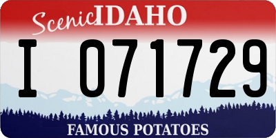 ID license plate I071729