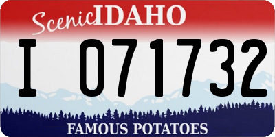 ID license plate I071732